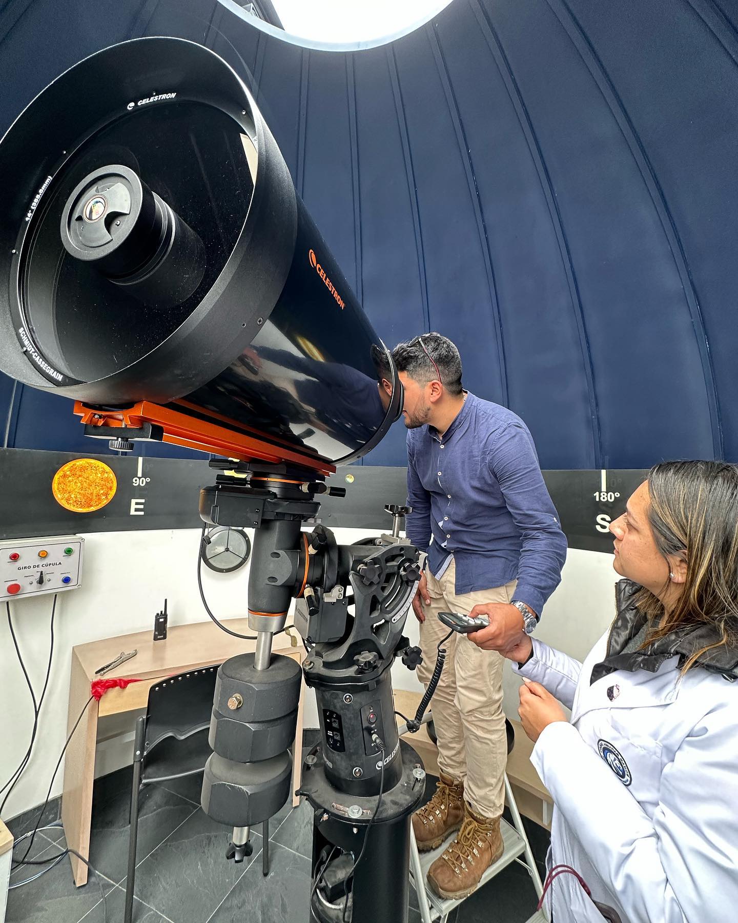 Afinando el Telescopio del Observatorio Astronómico del Colegio Abraham Maslow para las aventuras astronómicas 2023.